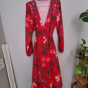 Vintage floral wrap dress